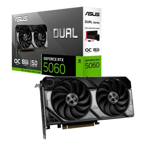 Mercado Livre Placa De Vídeo Asus Rtx 5060 Dual 8gb Gddr7 128 Bits 2x Oc image