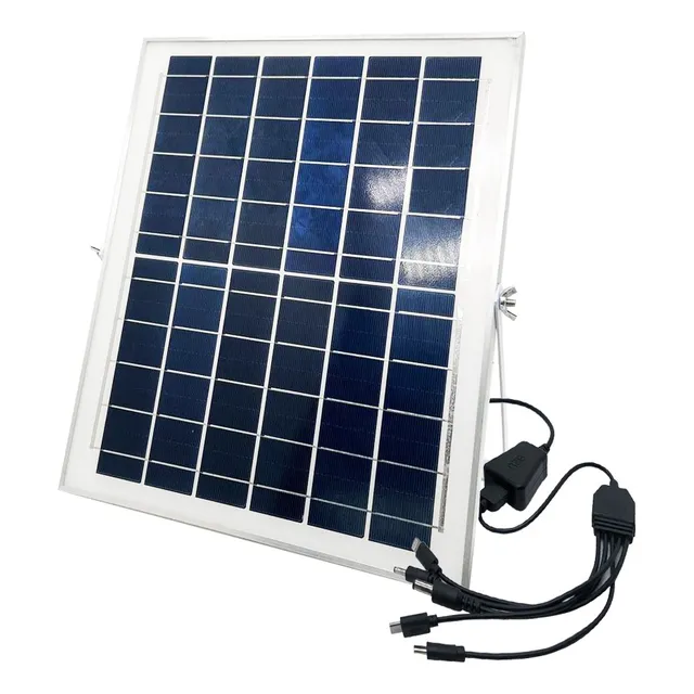 Cargador Panel Solar 20w/6v Con Cable Usb 5 Puntas