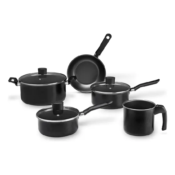 Juego De Ollas Y Sartenes Black Volcano Bm-k10