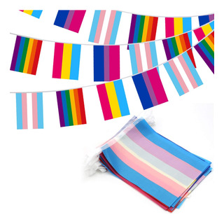 Anley 32pcs Surtido Arco Iris Banderas De Cuerda - 4 Band... Anley 32pcs Surtido Arco Iris Banderas De Cuerda - 4 Band...