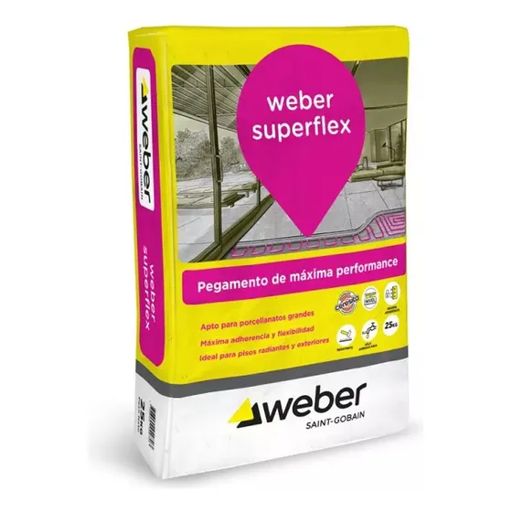Pegamento Cerámicas Superflex 25k Interior Exterior Weber Mm