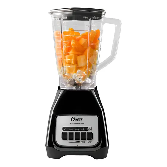 Licuadora Vaso De Plástico 1.25 L Oster Negra Blstkap-boton Color Negro