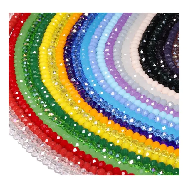 Cristal Rondelle Caucho 4mm, 6mm , 8mm  Bisuteria (2 Tiras)