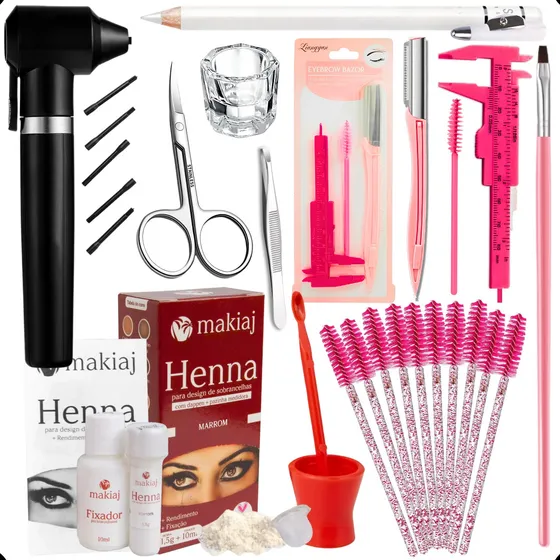 Material Completo Design De Sobrancelhas Henna Iniciante
