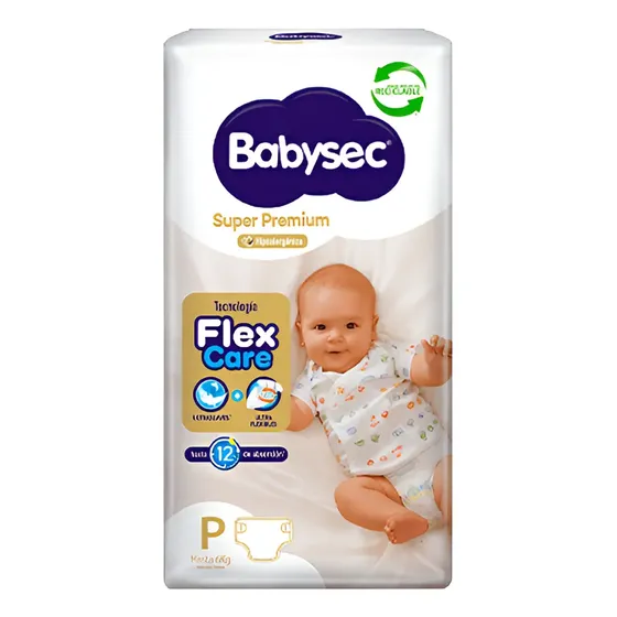 Pañales De Bebé Babysec Super Premium Talla P 40 Un
