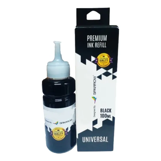 Botella De Tinta Negro Universal De 100ml