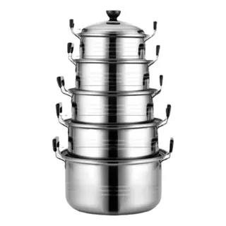 Conjunto 5 Panelas De Aço Inox