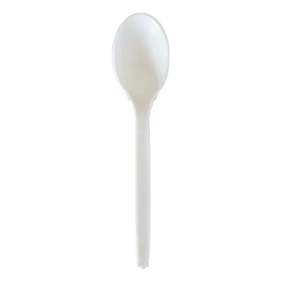 Cuchara Postre Blanca Desechable Trebol (1.000 Und)