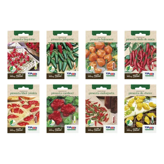 Kit 8 Sementes Pimentas Saborosas Para Molho Alta Germinação