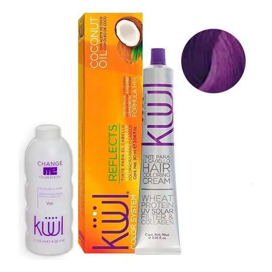 Tinta Kuul Color Reflects Violeta 90ml + Oxidante Activador
