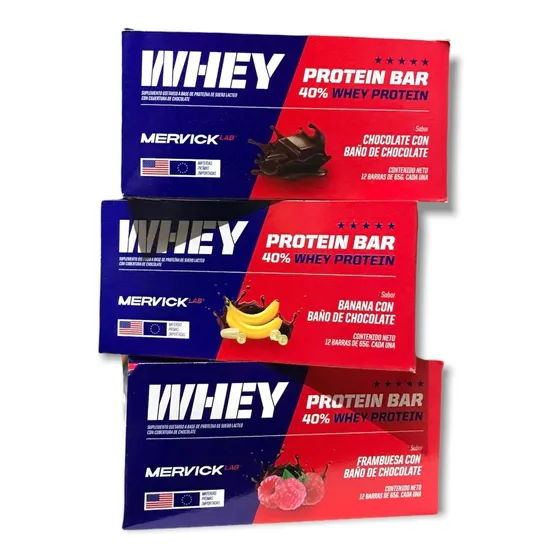 Whey Protein Bar 36 Unidades 3 Cajas Mervick Proteina