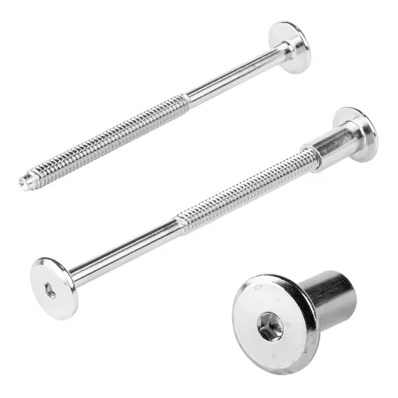 Tornillo Conector Tuerca Union Muebles 10cm X 1/4 50pzs