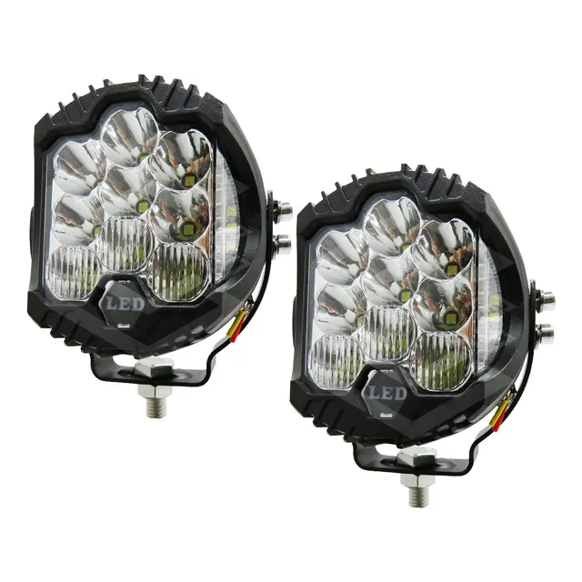 Faros Redondos Blanco-ambar 47 Hiper Led 3 Funciones 12-24v
