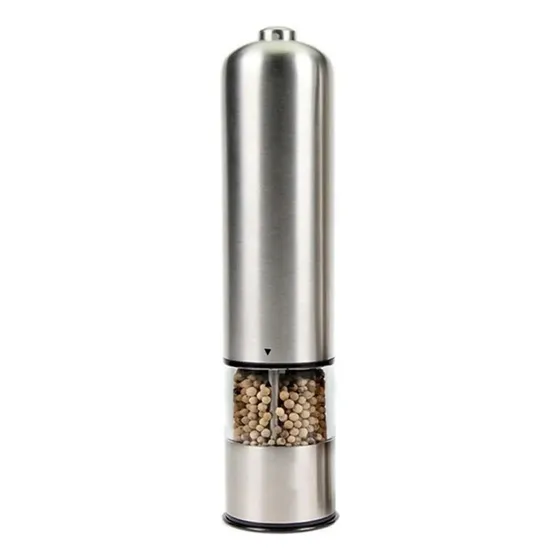 Molinillo Pimentero Salero Eléctrico A Pilas C/luz Clicshop Color Plateado