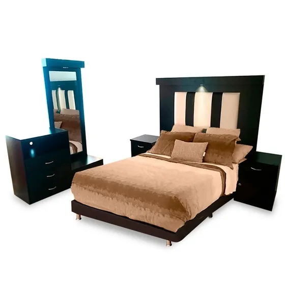 Recámara Sucre Matrimonial, Buros Cabecera Tocador Vertical