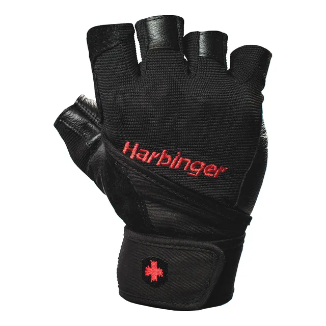 Guantes De Halterofilia Harbinger Pro Wristwrap De Cuero Neg