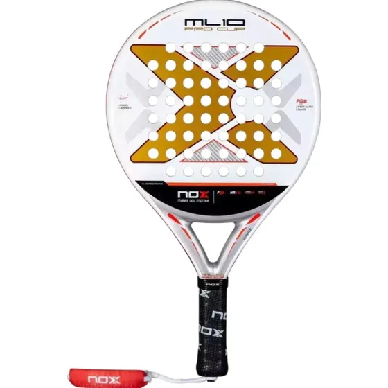 Pala Padel Nox Ml10 Pro Cup Coorp 25 Goma Hr3 Fibra Vidrio Color Blanco