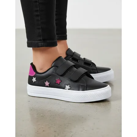 Tênis Feminino Infantil Estrela Glitter Menina Escolar Novo