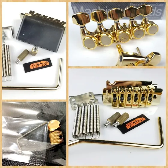 Kit Ponte Wilkinson Tarraxas C/ Trava Dourada Strato Fender