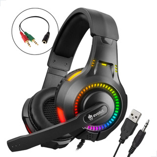 Fone De Ouvido Headset Gamer Microfone Rgb Led Pc Videogame Fone De Ouvido Headset Gamer Microfone Rgb Led Pc Videogame