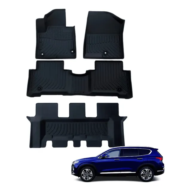 Protector Piso 5d Tpe Hyundai Santa Fe 2013-2018 3filas