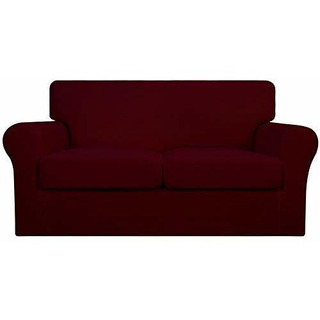 Funda De Sofa Easy-going Color Vino De 3 Piezas Elegante Funda De Sofa Easy-going Color Vino De 3 Piezas Elegante