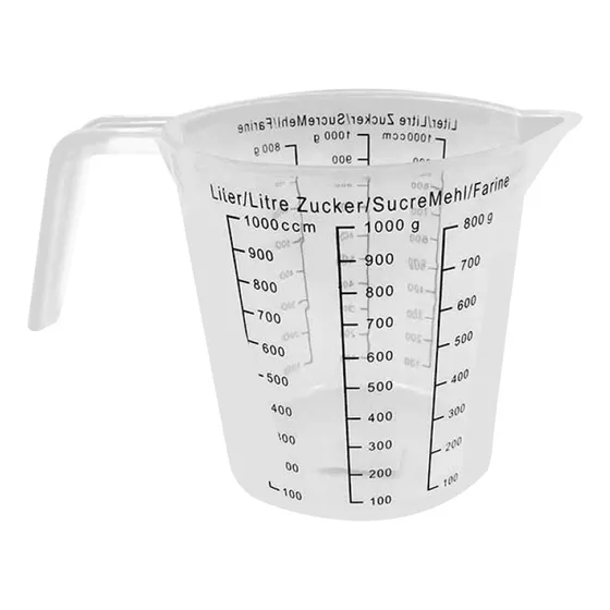 Taza Jarra Medidora 1000 Cc De  Plástico Cocina Repostería 