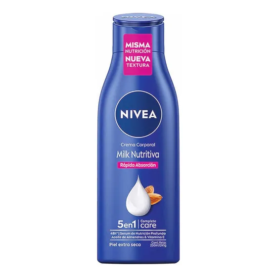 Crema Corporal Hidratante Nivea Milk Nutritiva Botella X 250