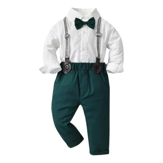 Hermoso Conjunto Elegante Verde Importado Para Niño Calidad
