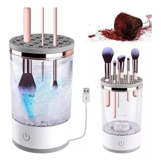 Limpiador Automático Usb Maquillaje Brochas Esponjas ! Color Blanco