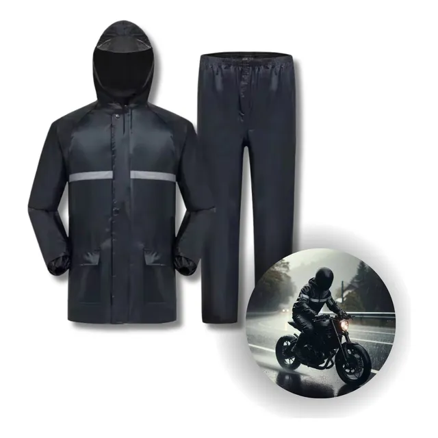 Kit Capa Chuva Motoqueiro Conjunto Calça Jaqueta Impermeável