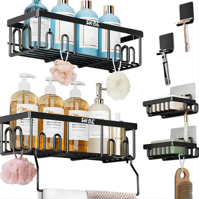 Skbe® Estante Organizador Regadera De Baño Con Adhesivos