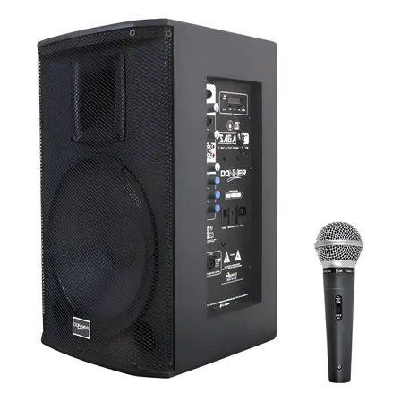Caixa Acústica Saga 12ativa Donner Mic Dylan Smd 100 Brinde Preto 127/220v