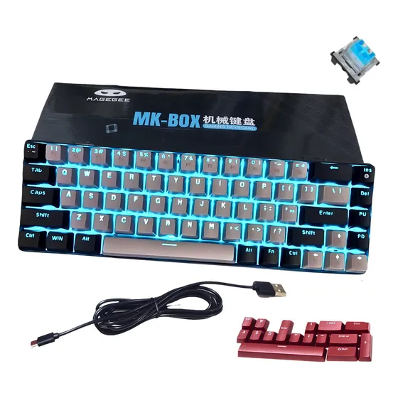 Teclado Mecânico Gamer Magegee Mk-box Switch Brown 65%