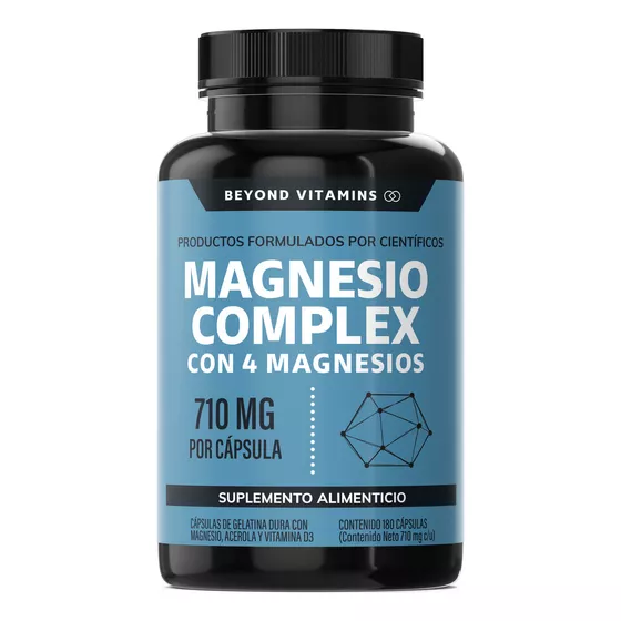 Beyond Vitamins | Magnesio Complex | CON 4 MAGNESIOS: Citrato de Magnesio, Glicinato de Magnesio, Gluconato de Magnesio y Óxido de Magnesio | Magnesium Suplemento Alimenticio - 180 cápsulas