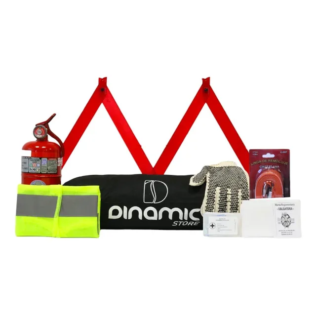 Kit Seguridad Emergencia Auto 8 En 1 Matafuego Chaleco Vtv