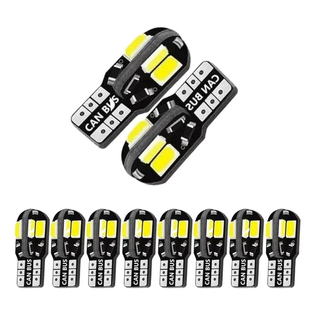 Kit 10 Lampada T10 Cambus 8 Led Branca Canceler Atacado