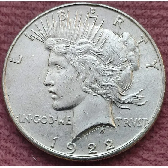 Moeda Prata Estrangeira Dos E.u.a One Dolar De 1922 C/slab.