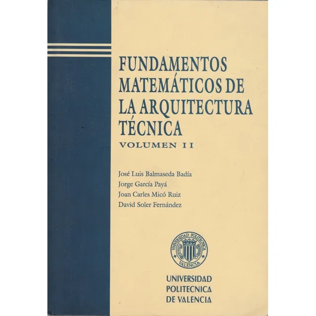 Fundamentos Matematicos De La Arquitectura Tecnica Vol 2