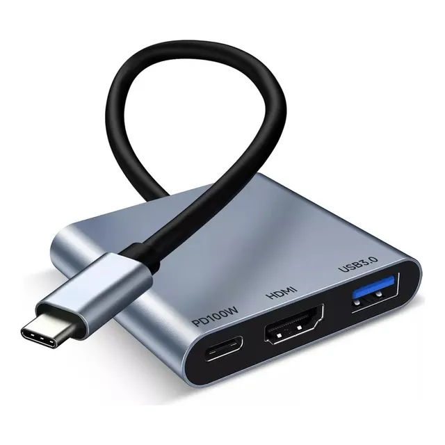 A A Adaptador Usb C A Hdmi, 3 En 1 Adaptador Tipo C