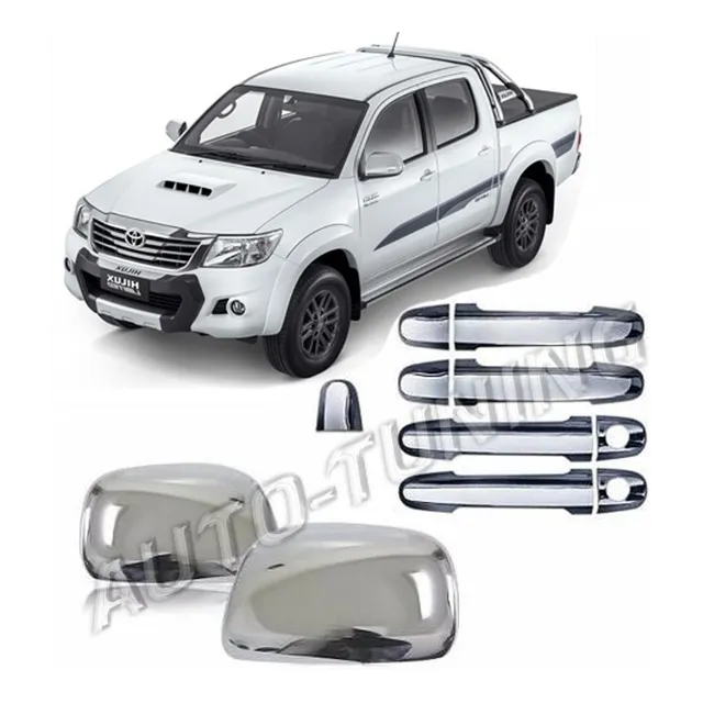 Kit De 2 Cachas Espejos Y De 4 Cubre Manijas Cromadas Hilux