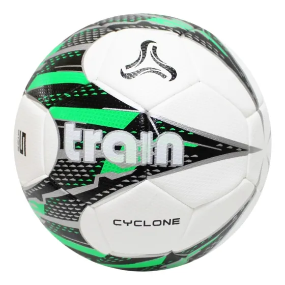 Balon Futbol Train N5 Cyclone Pelota De Futbol Profesional Color Blanco/verde/negro