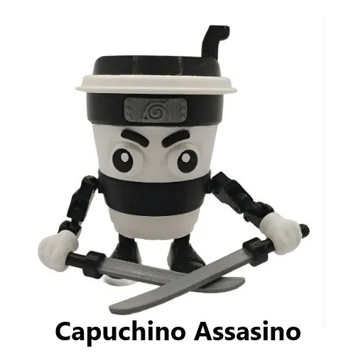 Capuchino Assasino Muñeco Brainrot Meme Articulado