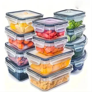 Dapon Kit 12 Potes Herméticos Dapon Em Plástico Com Trava Incolor TransparentePor
