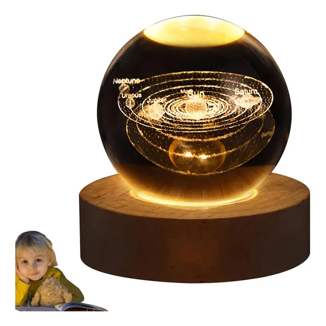 Lampara De Luna,recargable Bola Cristal Lampara Galaxia 3d