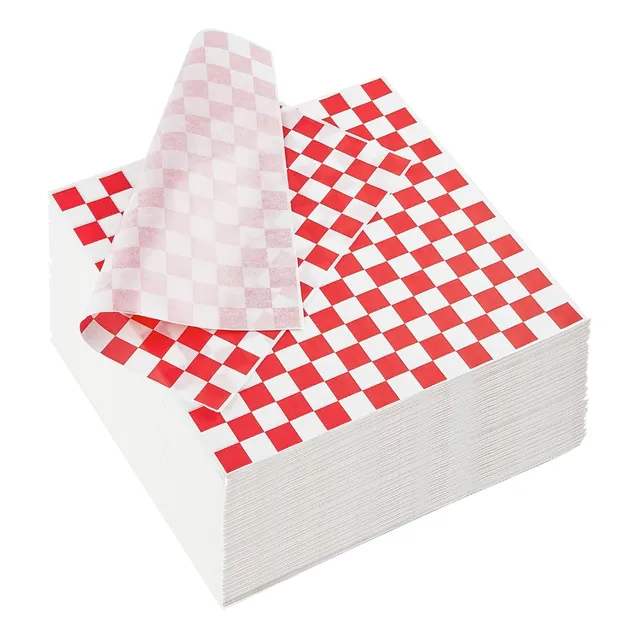Papel De Regalo Cuadros Rojos Y Blancos Resistente A La Gras