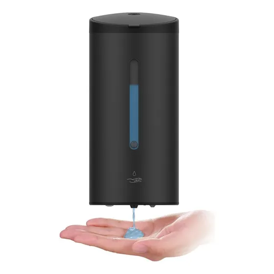 Dispensador Jabon Liquido Sensor Negro 700 Ml Acero Inox