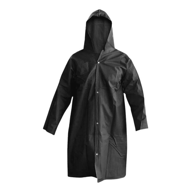 Capa De Chuva Preta Impermeável Pvc Forrado Com Capuz Epi Capa De Chuva Preta Impermeável Pvc Forrado Com Capuz Epi