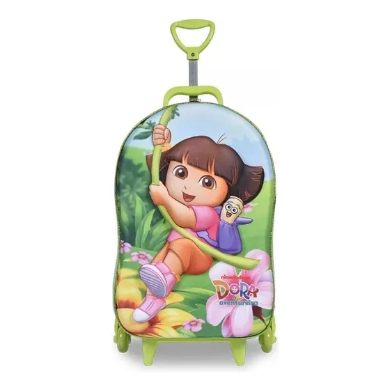 Mochila 3 Rodas Dora Aventureira 3d - Maxtoy