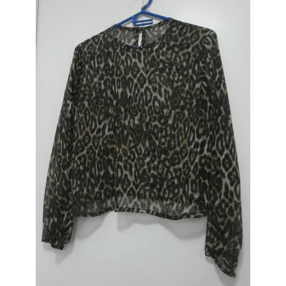 Blusa Gabriela Chacon Animal Print Dama Talla L Manga Larga